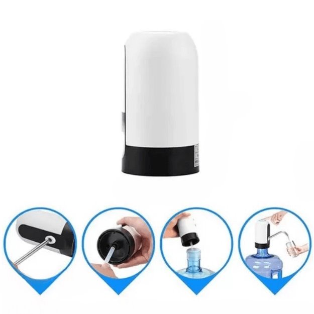Bomba Elétrica para Galão de Água – Recarregável e Automática